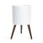 D'vine Dev 12 Inch Planter Pot with Wood Stand, White, 88-O-C-1 - color: Matte White, size: Large
