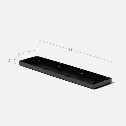 Veradek Block Series Span Planter & Drip Tray - Rectangular Outdoor Planter - color: Black, size: Medium - with saucer