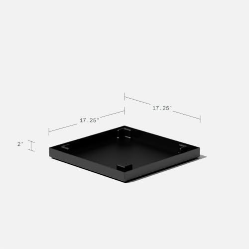 Veradek Block Series Cube Planter & Drip Tray - Square Outdoor Planter Set - color: Black, size: Small - with saucer