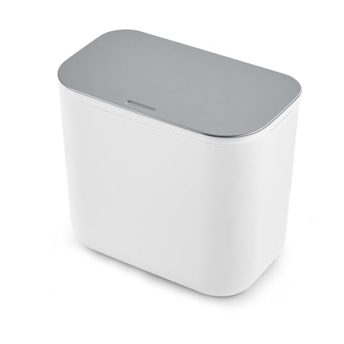 PrecisionAuto 1.8 Gallon/7L Hanging Trash Can with Stainless Steel Lid, Mountable Under Sink Compost Bin for Kitchen Cabinet Door, Food Waste Bin for RV, Bathroom, Office