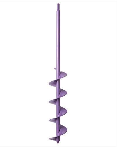 Power Planter Extended Length Garden Auger Drill Bit, 3" x 24" with 1/2" Non-Slip Hex Drive, Auger for Planting Bulbs and Potted Plants, Garden Digging Tool for Dirt, Clay, Soil and Sand (Purple) - size: 1/2 inch - Purple
