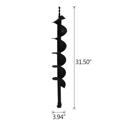 4-in Earth Auger Drill Bit, Garden Plant Flower Auger Rapid Planter Compatible Gas Powered Post Fence Hole Digger with 3/4 Shaft - size: 4 Earth Auger Drill Bit