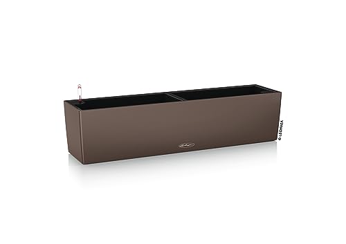 Lechuza BALCONERA Color 80 Nutmeg, Self-Watering Window Box (Railing Planter), H7.5 L31.5 W7.5 in - color: Nutmeg Matte, size: 80 cm, style: 80