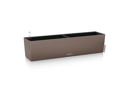 Lechuza BALCONERA Color 80 Nutmeg, Self-Watering Window Box (Railing Planter), H7.5 L31.5 W7.5 in - color: Nutmeg Matte, size: 80 cm, style: 80