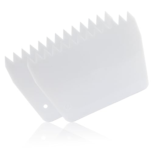 Bonsicoky 2 PCS Plastic Trowel Notched Glue Spreader, 0.4" Tooth - size: 0.4" + 0.4" Tooth