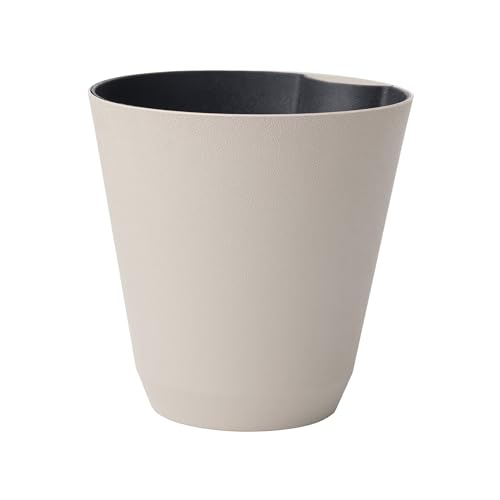 14" Beige Self-Watering Planter, Resin Pot w/Reservoir for Houseplants