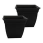 The HC Companies Eclipse Square Planter Pot, 12 Inch, Black, 2-Pack - color: Black, size: 12", style: Pack of 2
