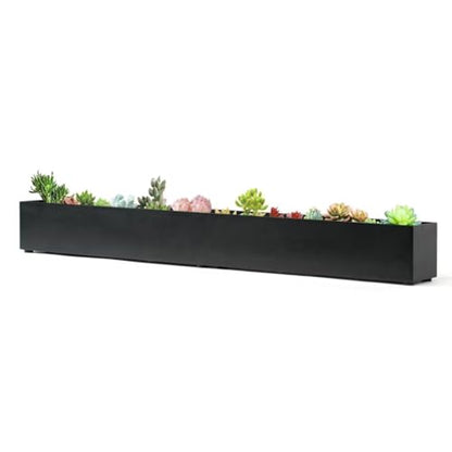 Trough Rectangle Planter 32 in Window Sill Planter Box - color: Black