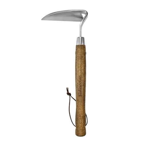 Haliaeetus Gardening Sickle Hoe, 13'' Japanese Bent Angle Weeding Sickle - size: 13'' Sickle Hoe