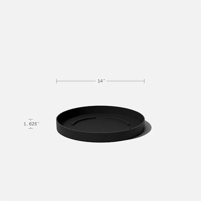 Veradek Mason Series Lima Planter & Drip Tray - Large Round Outdoor Planter - color: Black, size: 15 inches - 2 Pack with Saucers