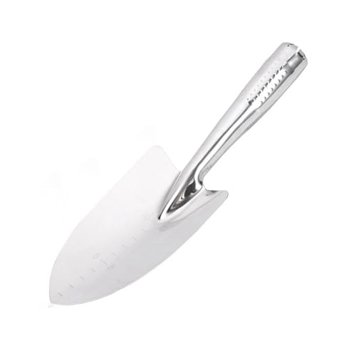 Stainless Steel Garden Trowel, Rust Resistant Heavy Duty Ergonomic Grip - color: Wide Graduated Spatula
