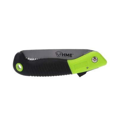 HME Mini Folding Hand Pocket Saw with 5" Carbon Steel Blade for Hunting, Camping, Backpacking, Pruning
