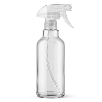 16.9oz Clear Glass Spray Bottles 2 Pack, Adjustable Mist Stream - color: Clear