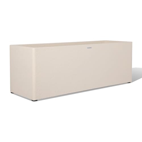 42" Large Rectangular Planter - Handmade Fiberglass Composite - color: Off White, size: Large