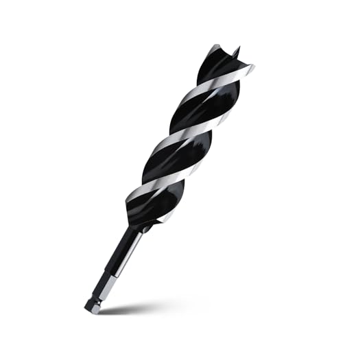 1-3/8" x 9" Auger Drill Bit for Wood,Hex Shank Tri Flute Drill Bit - size: 1-3/8"x9"