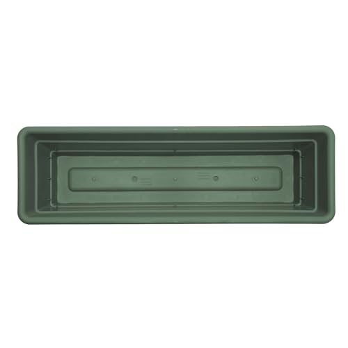 Bloem Dura Cotta 24" Plastic Window Box Planter with Saucer, Basil, 3-Pack - color: Basil, size: 24" (Pack of 3)
