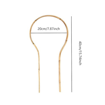 6 Pack Bamboo Trellis Round-Shaped for Potted Plant, 16 Inch Plant Support Stake for Climbing Vines, Decorative Hoop Stake for Potted Hoya