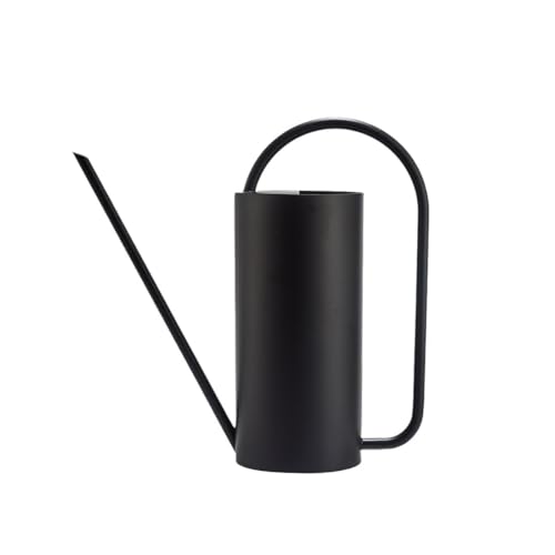 Watering Can for Indoor Plants, 50 oz/1.5L Stainless Steel Watering Can Pot with Long Spout, Garden Watering Cans with Comfortable Handle for Indoor House Plants Bonsai Flower Decorative - color: Black
