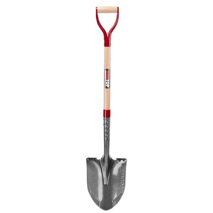 Sharp Sawtooth Blade Garden Shovel Round Digging Shovels Spade 43 in - style: Garden