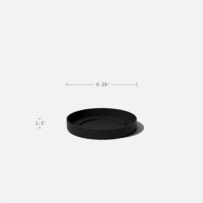 Veradek Mason Series Lima Planter & Drip Tray - Large Round Outdoor Planter - color: Black, size: 10 inches - 2 Pack with Saucers
