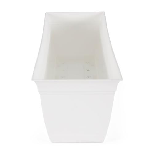 The HC Companies Eclipse 30 Inch Window Planter Box, White, 2-Pack