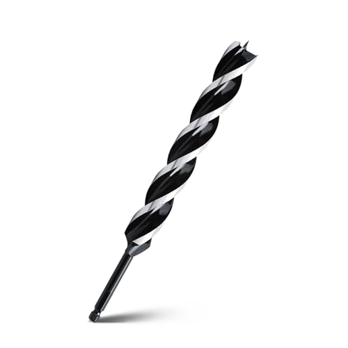 1-1/8" x 12" Auger Drill Bit for Wood,Hex Shank Tri Flute Drill Bit - size: 1-1/8"x12"