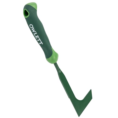 Crack Weeder, 11" L-Shaped Side-Walk Weed Puller with Ergonomic Rubber Handle, Crevice Weeding Tool for Sidewalk, Wall Gaps, Garden Lawn Yard, Patio Terrace Paving Moss