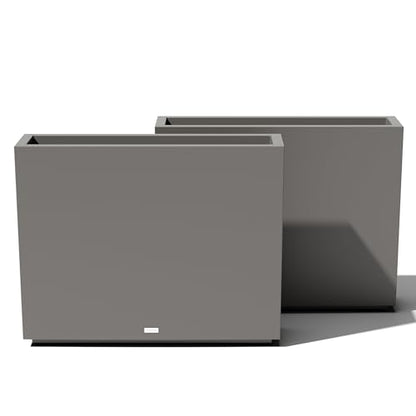 Veradek Block Series Span Planter - Tall Rectangular Outdoor Planter - color: Gray, size: Medium - 2 Pack