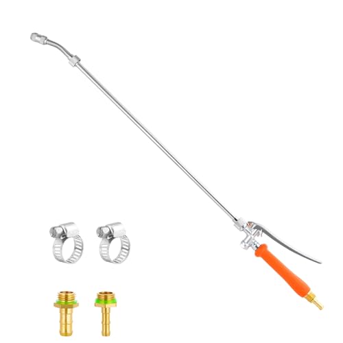 29 Inch Spray Wand Replacement, Brass Barb Match 1/4" & 3/8" Sprayer Wand Hoses, Adjustable Nozzle Stainless Steel Sprayer Wand with Shut off Valve for Weed Garden Car Wash (Orange, 29 inches*1) - color: Orange, size: 29 inches