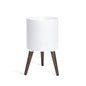 D'vine Dev 10 Inch Planter Pot with Wood Stand, White, 88-O-B-1 - color: Matte White, size: Medium