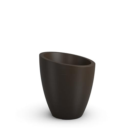 Mayne Modesto 30" Round Weatherproof Modern Plastic Planter in Espresso - color: Espresso, size: 30 Inch