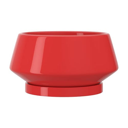 10 Inch Red Ceramic Planter with Drainage Hole and Saucer - color: Red, size: Large