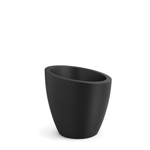 Mayne 8879-B Modesto 20in Round Patio Planter, Black - color: Black, size: 20 Inch
