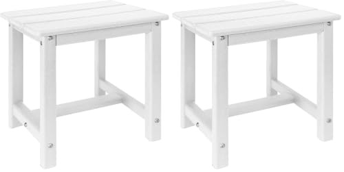 GARDENSTAR Adirondack Square Side Table,one-Tier Outdoor end Table, Patio Side Table for Pool,Porch,Backyard,Relaxing Companion (White) (Pack of 2) - color: White, size: c:Square T 1-Tier (Pack of 2)