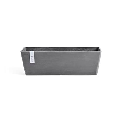 Ecopots Bruges Rectangular Flower Planter, Grey, 17.75" - color: Gray, size: 17.75"