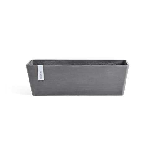 Ecopots Bruges Rectangular Flower Planter, Grey, 21.5" - color: Gray, size: 21.5"