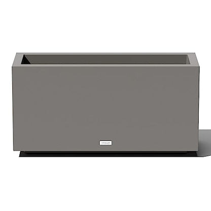 Veradek Block Series Long Box Planter - Rectangular Outdoor Planter - color: Gray, size: Medium