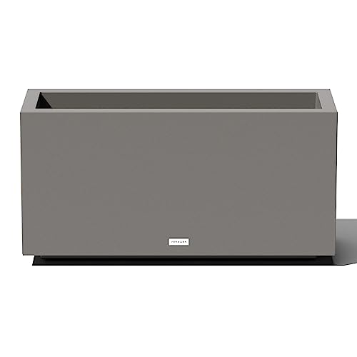 Veradek Block Series Long Box Planter - Rectangular Outdoor Planter - color: Gray, size: Medium