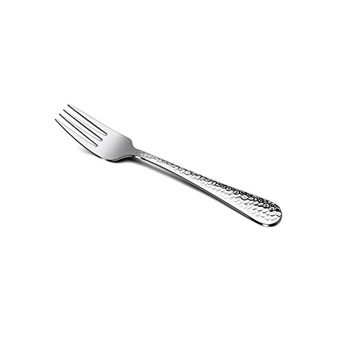 E-far Stainless Steel Hammered Salad Forks Set of 12, 6.7 Inch - size: 6.7 Inches