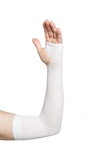 Prevent Products, Inc Elderly Skin Protector, Thin Skin & Tear Protective Arm Sleeve - Made in USA (One Pair) - color: White, size: Medium (1 Pair)