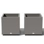 Veradek Block Series Cube Planter - Square Outdoor Planter - color: Gray, size: Medium - 2 Pack