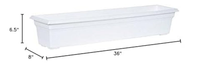 Root & Vessel 16362 Countryside Flower Box Planter, 36-Inch, White. - color: White, size: 36-Inch