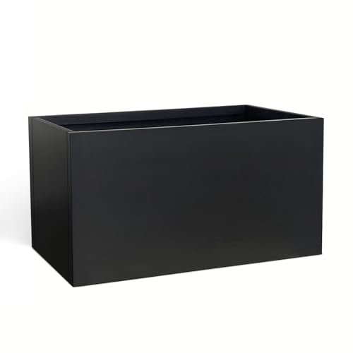 Metal Rectangular Planter Box 36" L x 12" W x 16" H Metal Outdoor Planter - color: Black, size: 36 x 12 x 16
