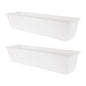 The HC Companies Eclipse 30 Inch Window Planter Box, White, 2-Pack