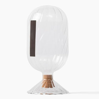 Premium Helix Glass Cloche - Matches In a Jar With Striker. - color: White Matches