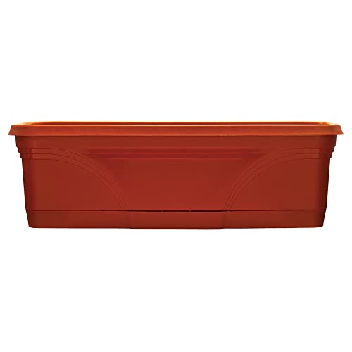 Southern Patio Medallion Windowsill Box Planter, Terracotta, 36 in, 2-Pack