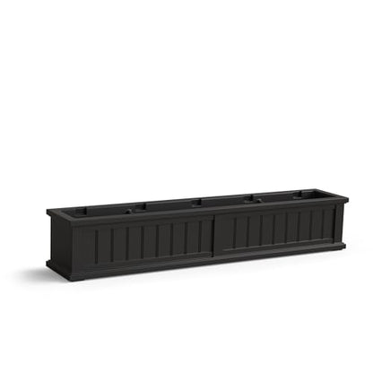 Mayne Cape Cod 60in Self-Watering Rectangular Window Box Planter, Black - color: Black