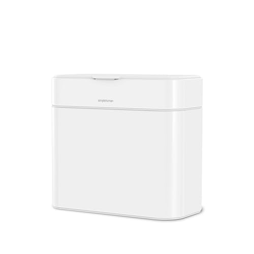 simplehuman Compost Caddy, 4L / 1.1 Gallon Countertop Kitchen Compost Bin with Magnetic Dock for Trash Can, Soft-Seal Lid, Removable Inner Bucket, White Steel - color: White
