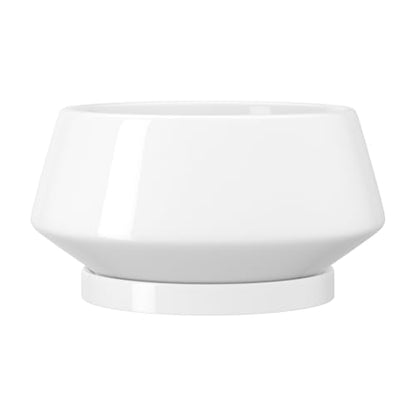 10 Inch White Ceramic Planter with Drainage Hole and Saucer - color: Gloss White, size: Large