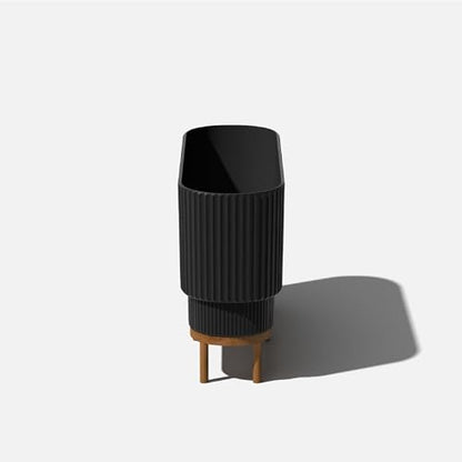 Veradek Demi Series Raised Long Planter - Wide Planter with Stand - color: Black/Brown, size: 30 inch - 2 Pack
